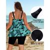 image:imageArolina Plus Size Swimsuit for Women Two Piece Modest Tankini Full Coverage Tummy Control Bathing Suits with ShortsBlue Leaves