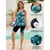image:imageArolina Plus Size Swimsuit for Women Two Piece Modest Tankini Full Coverage Tummy Control Bathing Suits with ShortsBlue Leaves
