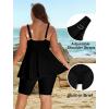 image:imageArolina Plus Size Swimsuit for Women Two Piece Modest Tankini Full Coverage Tummy Control Bathing Suits with ShortsBlue Stripes