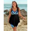 image:imageArolina Plus Size Swimsuit for Women Two Piece Modest Tankini Full Coverage Tummy Control Bathing Suits with ShortsBlue Stripes