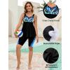 image:imageArolina Plus Size Swimsuit for Women Two Piece Modest Tankini Full Coverage Tummy Control Bathing Suits with ShortsBlue Stripes