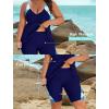image:imageArolina Plus Size Swimsuit for Women Two Piece Modest Tankini Full Coverage Tummy Control Bathing Suits with ShortsDark Blue