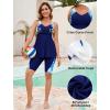image:imageArolina Plus Size Swimsuit for Women Two Piece Modest Tankini Full Coverage Tummy Control Bathing Suits with ShortsDark Blue