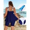 image:imageArolina Plus Size Swimsuit for Women Two Piece Modest Tankini Full Coverage Tummy Control Bathing Suits with ShortsDark Blue
