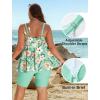 image:imageArolina Plus Size Swimsuit for Women Two Piece Modest Tankini Full Coverage Tummy Control Bathing Suits with ShortsGreen Floral