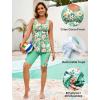image:imageArolina Plus Size Swimsuit for Women Two Piece Modest Tankini Full Coverage Tummy Control Bathing Suits with ShortsGreen Floral