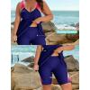 image:imageArolina Plus Size Swimsuit for Women Two Piece Modest Tankini Full Coverage Tummy Control Bathing Suits with ShortsNavy Pink Gradient