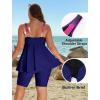 image:imageArolina Plus Size Swimsuit for Women Two Piece Modest Tankini Full Coverage Tummy Control Bathing Suits with ShortsNavy Pink Gradient