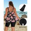 image:imageArolina Plus Size Swimsuit for Women Two Piece Modest Tankini Full Coverage Tummy Control Bathing Suits with ShortsOrange Floral