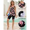 image:imageArolina Plus Size Swimsuit for Women Two Piece Modest Tankini Full Coverage Tummy Control Bathing Suits with ShortsOrange Floral