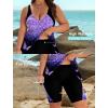 image:imageArolina Plus Size Swimsuit for Women Two Piece Modest Tankini Full Coverage Tummy Control Bathing Suits with ShortsPurple Butterfly