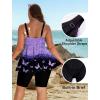 image:imageArolina Plus Size Swimsuit for Women Two Piece Modest Tankini Full Coverage Tummy Control Bathing Suits with ShortsPurple Butterfly