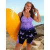 image:imageArolina Plus Size Swimsuit for Women Two Piece Modest Tankini Full Coverage Tummy Control Bathing Suits with ShortsPurple Butterfly