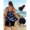 image:imageArolina Plus Size Swimsuit for Women Two Piece Modest Tankini Full Coverage Tummy Control Bathing Suits with ShortsPurple Floral