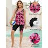image:imageArolina Plus Size Swimsuit for Women Two Piece Modest Tankini Full Coverage Tummy Control Bathing Suits with ShortsRose Pink Leaves