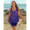 image:imageArolina Plus Size Swimsuit for Women Two Piece Modest Tankini Full Coverage Tummy Control Bathing Suits with ShortsStar Whole Sky