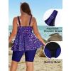 image:imageArolina Plus Size Swimsuit for Women Two Piece Modest Tankini Full Coverage Tummy Control Bathing Suits with ShortsStar Whole Sky