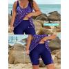 image:imageArolina Plus Size Swimsuit for Women Two Piece Modest Tankini Full Coverage Tummy Control Bathing Suits with ShortsStar Whole Sky