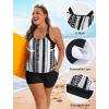 image:imageArolina Tankini Swimsuits for Women Modest Two Piece Blouson Bathing Suit Tank Top with Boy Shorts Pockets S24WBlack White