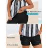 image:imageArolina Tankini Swimsuits for Women Modest Two Piece Blouson Bathing Suit Tank Top with Boy Shorts Pockets S24WBlack White