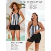 image:imageArolina Tankini Swimsuits for Women Modest Two Piece Blouson Bathing Suit Tank Top with Boy Shorts Pockets S24WBlack White