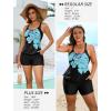 image:imageArolina Tankini Swimsuits for Women Modest Two Piece Blouson Bathing Suit Tank Top with Boy Shorts Pockets S24WBlue Flowers