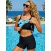 image:imageArolina Tankini Swimsuits for Women Modest Two Piece Blouson Bathing Suit Tank Top with Boy Shorts Pockets S24WBlue Flowers
