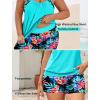 image:imageArolina Tankini Swimsuits for Women Modest Two Piece Blouson Bathing Suit Tank Top with Boy Shorts Pockets S24WBlue Green Leaves