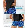 image:imageArolina Tankini Swimsuits for Women Modest Two Piece Blouson Bathing Suit Tank Top with Boy Shorts Pockets S24WBlue Leaves