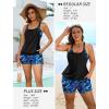 image:imageArolina Tankini Swimsuits for Women Modest Two Piece Blouson Bathing Suit Tank Top with Boy Shorts Pockets S24WBlue Leaves
