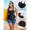image:imageArolina Tankini Swimsuits for Women Modest Two Piece Blouson Bathing Suit Tank Top with Boy Shorts Pockets S24WBlue Leaves