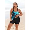 image:imageArolina Tankini Swimsuits for Women Modest Two Piece Blouson Bathing Suit Tank Top with Boy Shorts Pockets S24WBlue Oblique Stripes
