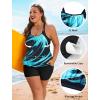 image:imageArolina Tankini Swimsuits for Women Modest Two Piece Blouson Bathing Suit Tank Top with Boy Shorts Pockets S24WBlue Oblique Stripes