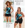 image:imageArolina Tankini Swimsuits for Women Modest Two Piece Blouson Bathing Suit Tank Top with Boy Shorts Pockets S24WBlue Oblique Stripes