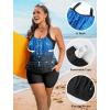 image:imageArolina Tankini Swimsuits for Women Modest Two Piece Blouson Bathing Suit Tank Top with Boy Shorts Pockets S24WBlue Stripes