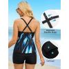 image:imageArolina Tankini Swimsuits for Women Modest Two Piece Blouson Bathing Suit Tank Top with Boy Shorts Pockets S24WDark Blue