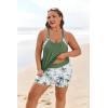 image:imageArolina Tankini Swimsuits for Women Modest Two Piece Blouson Bathing Suit Tank Top with Boy Shorts Pockets S24WMilitary Green