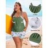 image:imageArolina Tankini Swimsuits for Women Modest Two Piece Blouson Bathing Suit Tank Top with Boy Shorts Pockets S24WMilitary Green
