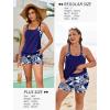 image:imageArolina Tankini Swimsuits for Women Modest Two Piece Blouson Bathing Suit Tank Top with Boy Shorts Pockets S24WNavy Blue