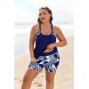 image:imageArolina Tankini Swimsuits for Women Modest Two Piece Blouson Bathing Suit Tank Top with Boy Shorts Pockets S24WNavy Blue