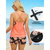 image:imageArolina Tankini Swimsuits for Women Modest Two Piece Blouson Bathing Suit Tank Top with Boy Shorts Pockets S24WOrange Flowers