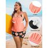 image:imageArolina Tankini Swimsuits for Women Modest Two Piece Blouson Bathing Suit Tank Top with Boy Shorts Pockets S24WOrange Flowers