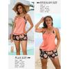 image:imageArolina Tankini Swimsuits for Women Modest Two Piece Blouson Bathing Suit Tank Top with Boy Shorts Pockets S24WOrange Flowers
