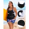 image:imageArolina Tankini Swimsuits for Women Modest Two Piece Blouson Bathing Suit Tank Top with Boy Shorts Pockets S24WPink Flamingo