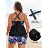 image:imageArolina Tankini Swimsuits for Women Modest Two Piece Blouson Bathing Suit Tank Top with Boy Shorts Pockets S24WPink Flamingo