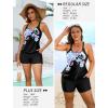 image:imageArolina Tankini Swimsuits for Women Modest Two Piece Blouson Bathing Suit Tank Top with Boy Shorts Pockets S24WPurple Flowers