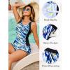image:imageArolina Tankini Swimsuits for Women Two Piece Athletic Bathing Suits Blouson Tankinis Top with Sporty Pockets Boy ShortsBlue Twill