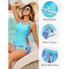 image:imageArolina Tankini Swimsuits for Women Two Piece Athletic Bathing Suits Blouson Tankinis Top with Sporty Pockets Boy ShortsLake Blue Ocean