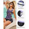 image:imageArolina Tankini Swimsuits for Women Two Piece Athletic Bathing Suits Blouson Tankinis Top with Sporty Pockets Boy ShortsPurple Paisley