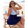 image:imageArolina Womens One Piece Swimsuit Tummy Control Bathing Suit U Wire Slimming Swim Dress Plus Size Body Shaping SwimwearBlue Floral